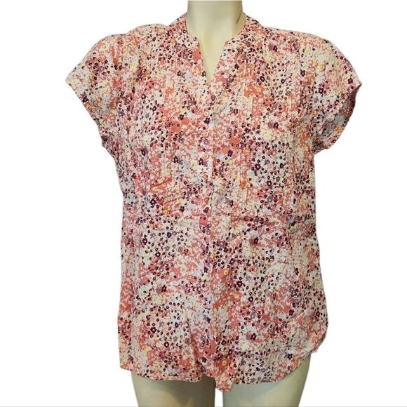 Bit & Bridle Floral Women's Blouse - Pink and Purple Size Medium - Picture 1 of 4